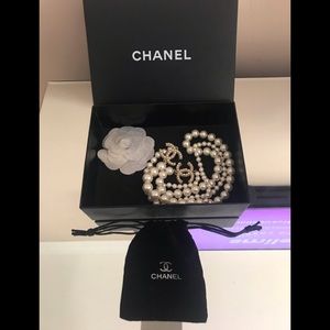 Chanel vintage necklace long  pearls gold used